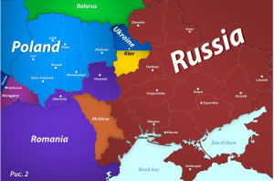 Медведев показал карту, на которой территории Украины отошли России, Польше и Румынии